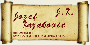 Jožef Kazaković vizit kartica